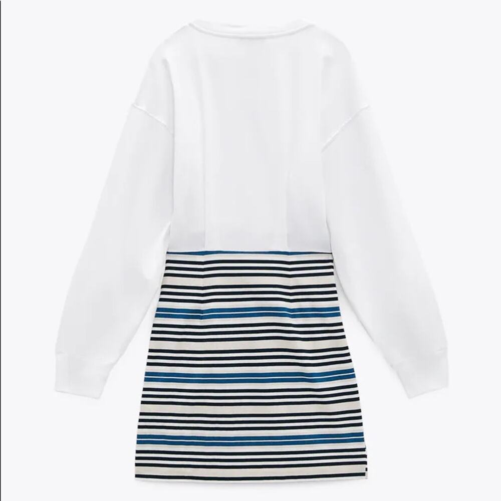 Zara CONTRAST DRESS WITH CUT-OUT DETAIL - Picture 10 of 15
